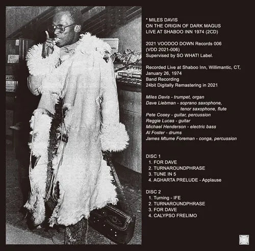 MILES DAVIS / ON THE ORIGIN OF DARK MAGUS LIVE AT SHABOO INN 1974 (2CD)