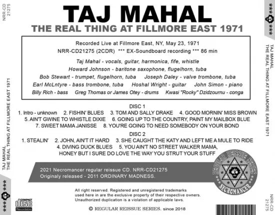 TAJ MAHAL / THE REAL THING AT FILLMORE EAST 1971 (2CDR)