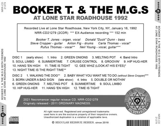 BOOKER T. & THE MG'S WITH FRIENDS / AT LONE STAR ROADHOUSE 1992 (2CDR)