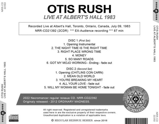 OTIS RUSH / LIVE AT ALBERT'S HALL 1983 (2CDR)