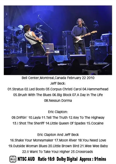 Eric Clapton & Jeff Beck / Together & Apart at Bell Center (1DVDR)