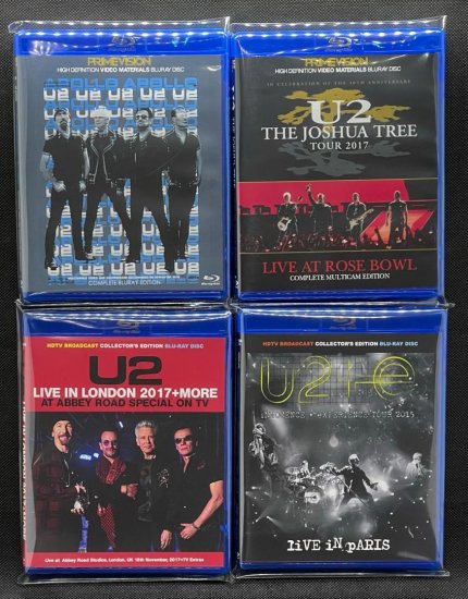 U2 / LIVE AT ROSE BOWL THE JOSHUA TREE TOUR 2017 COMPLETE MULTICAM EDITION, APOLLO FOR ONE NIGHT ONLY 2018 MULTIANGLE+SOUNDBOARD REMASTER, LIVE IN LONDON 2017 + MORE, iNNOCENCE + eXPERIENCE TOUR 2015 LIVE IN PARIS (4BDR)