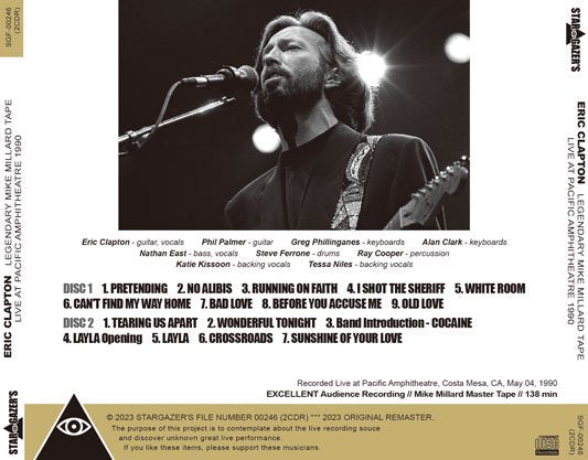 ERIC CLAPTON / LEGENDARY MIKE MILLARD TAPE LIVE AT PACIFIC AMPHITHEATRE 1990 (2CDR)