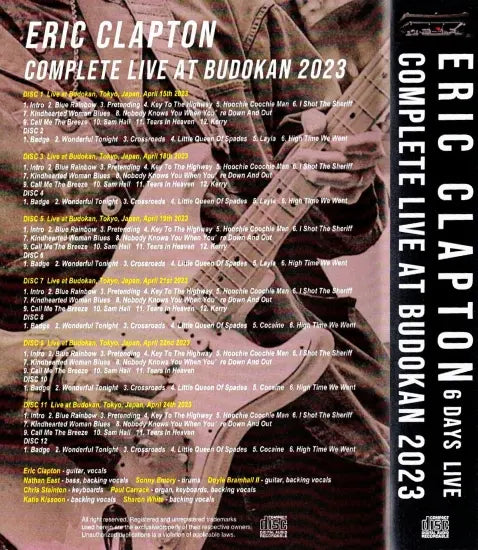 ERIC CLAPTON / COMPLETE LIVE AT BUDOKAN 2023 (12CDR)