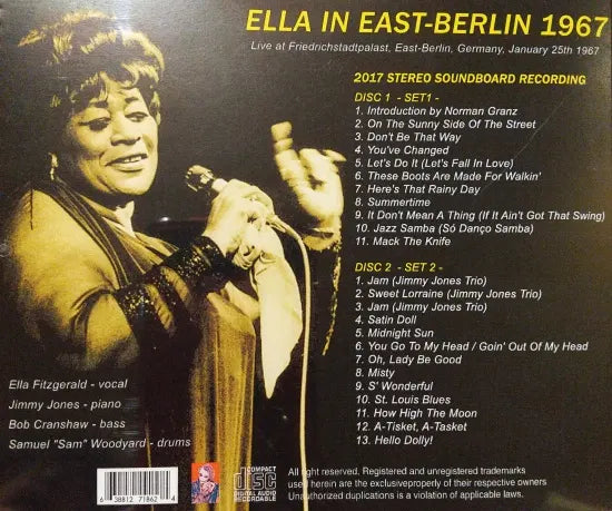 Ella Fitzgerald / Live in East Berlin 1967 STEREO SOUNDBOARD (2CDR)