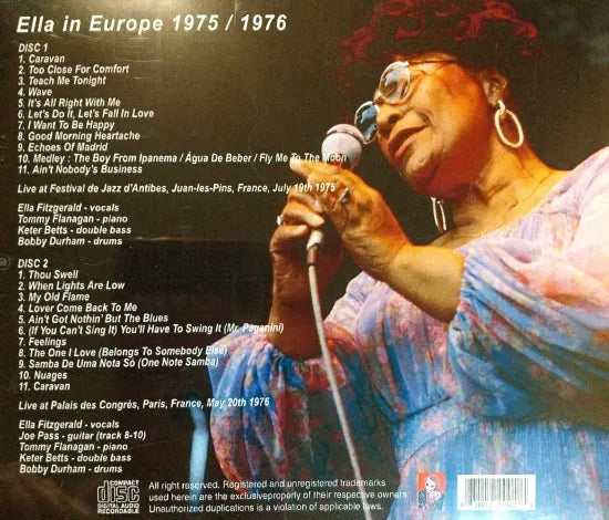 Ella Fitzgerald / Ella in Europe 1975/1976 STEREO SOUNDBOARD (2CDR)