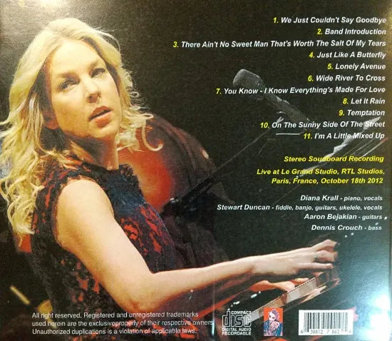 Diana Krall / Live in Paris 2012 STEREO SOUNDBOARD (1CDR)