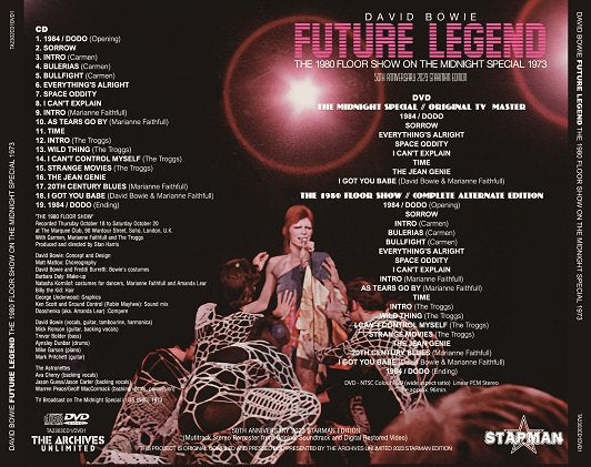 DAVID BOWIE / FUTURE LEGEND THE 1980 FLOOR SHOW ON THE MIDNIGHT SPECIAL 1973 (1CD+1DVD)