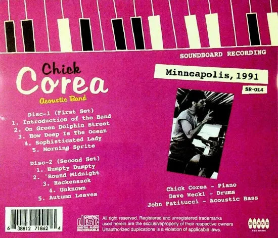 Chick Corea Acoustic Band / Minneapolis 1991 SOUNDBOARD (2CDR)