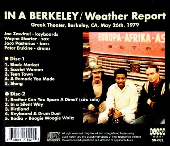 WEATHER REPORT / In A Berkeley SOUNDBOARD (1CDR)