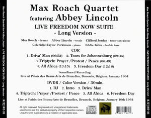 Max Roach Quartet featuring Abbey Lincoln / LIVE FREEDOM NOW SUITE Long Version SBD & Pro-shot (1CDR+1DVDR)