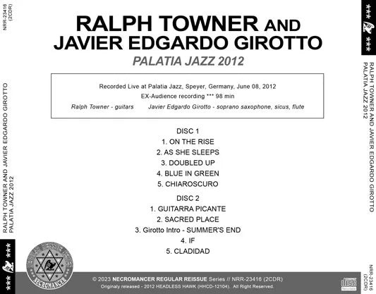 RALPH TOWNER AND JAVIER EDGARDO GIROTTO / PALATIA JAZZ 2012 (2CDR)