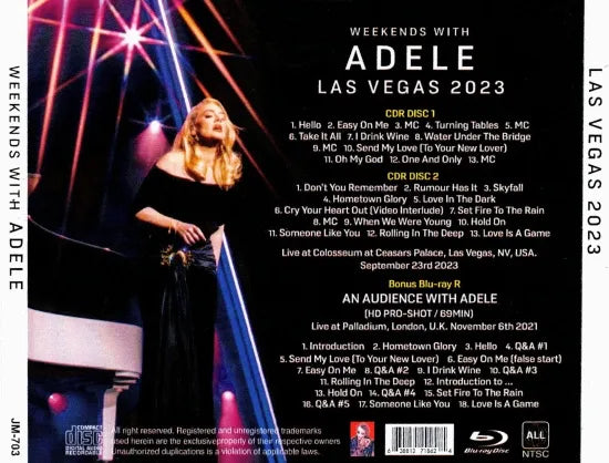 ADELE / LAS VEGAS 2023 Stereo IEM Bonus PRO SHOT  (2CDR+1BDR)