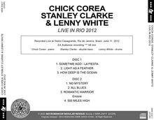 Load image into Gallery viewer, CHICK COREA, STANLEY CLARKE &amp; LENNY WHITE / LIVE IN RIO 2012 (2CDR)
