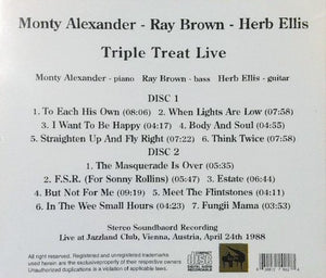 Monty Alexander Ray Brown Herb Ellis / Triple Treat Live (2CDR)