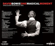 Load image into Gallery viewer, DAVID BOWIE / ONE MAGICAL MOMENT VANCOUVER REHEARSALS 1976 (2CD+1DVD)
