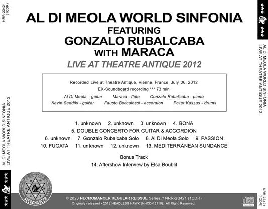 AL DI MEOLA / LIVE AT THEATRE ANTIQUE 2012 (1CDR)