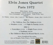 Load image into Gallery viewer, Elvin Jones Quartet / Paris 1972 STEREO SOUNDBOARD (2CDR)
