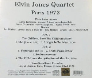 Elvin Jones Quartet / Paris 1972 STEREO SOUNDBOARD (2CDR)