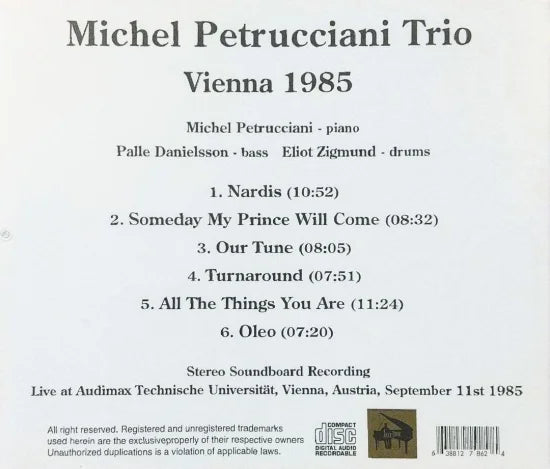Michel Petrucciani Trio / Vienna 1985 STEREO SOUNDBOARD (1CDR)