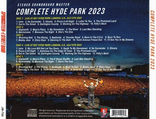 BRUCE SPRINGSTEEN & E STREET BAND / COMPLETE HYDE PARK 2023 (6CDR)