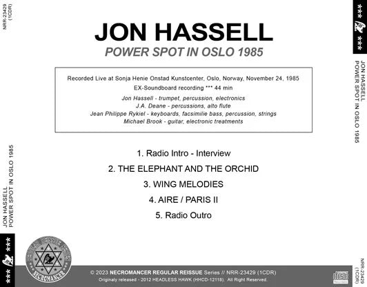 JON HASSELL / POWER SPOT IN OSLO 1985 (1CDR)