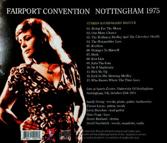 FAIRPORT CONVENTION / NOTTINGHAM 1975 Soundboard (1CDR)