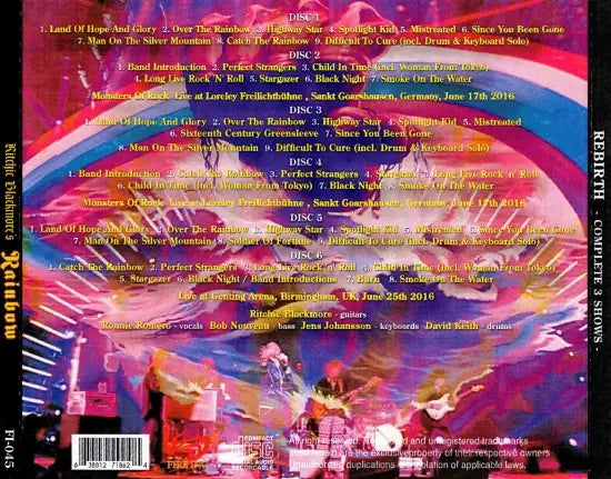 RITCHIE BLACKMORE'S RAINBOW / REBIRTH COMPLETE 3 SHOWS (6CDR)