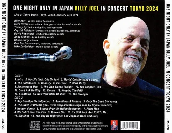 BILLY JOEL / ONE NIGHT ONLY IN JAPAN TOKYO 2024 (2CDR)