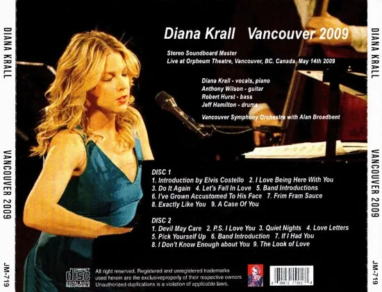 Diana Krall / Vancouver 2009 STEREO SOUNDBOARD (2CDR)