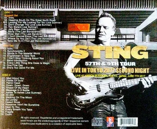 STING / LIVE IN TOKYO 2017 SECOND NIGHT (2CDR)