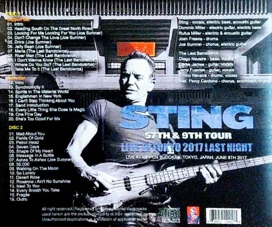 STING / LIVE IN TOKYO 2017 LAST NIGHT (2CDR)