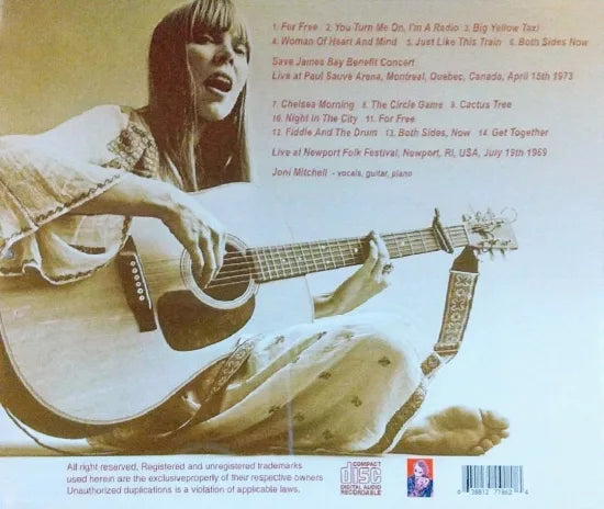 Joni Mitchell / Save James Bay Benefit Concert 1973 Newport Folk Festival 1969 STEREO SOUNDBOARD (1CDR)