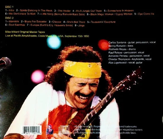 SANTANA / Costa Mesa 1990 MIKE MILLARD ORIGINAL MASTER TAPES (2CDR)