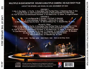 U2 / LIVE AT THE SPHERE 2023 MULTIPLE IN EAR MONITOR SOUND & MULTIPLE CAMERA HD AUD SHOT FILM (2CDR+1BDR)