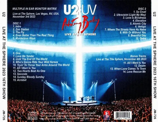 U2 / LIVE AT THE SPHERE 2023 16TH SHOW (2CDR)