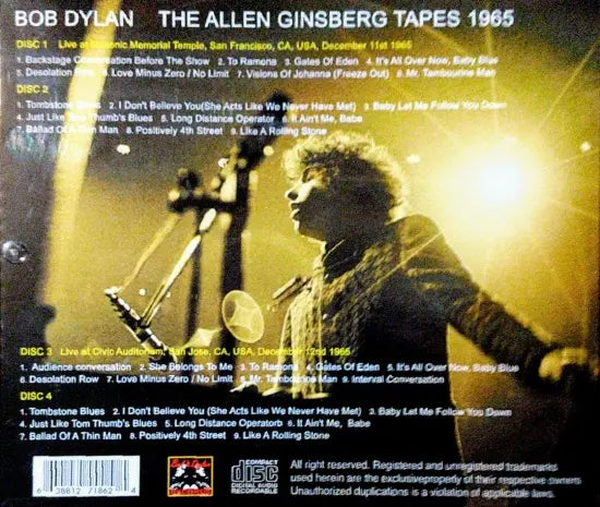 BOB DYLAN / THE ALLEN GINSBERG TAPES 1965 (4CDR)