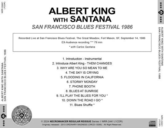 ALBERT KING WITH SANTANA / SAN FRANCISCO BLUES FESTIVAL 1986 (1CDR)