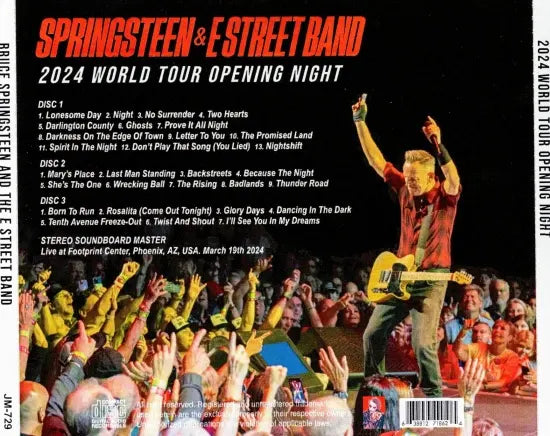 BRUCE SPRINGSTEEN AND THE E STREET BAND / 2024 WORLD TOUR OPENING NIGHT STEREO SOUNDBOARD (3CDR)