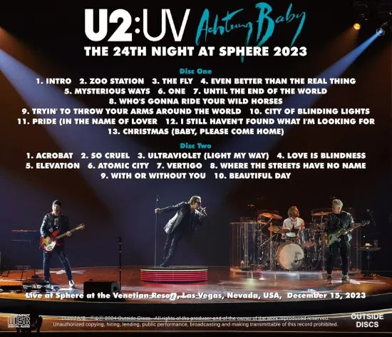 U2 / THE FINAL NIGHT AT SPHERE 2024 RADIO BROADCAST MASTER EDITION (2CD)