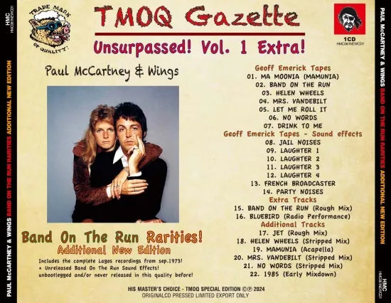 PAUL McCARTNEY AND WINGS / BAND ON THE RUN RARITIES ! ADDITIONAL NEW EDITION (1CD)