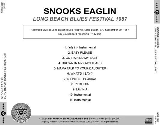 SNOOKS EAGLIN / LONG BEACH BLUES FESTIVAL 1987 (1CDR)