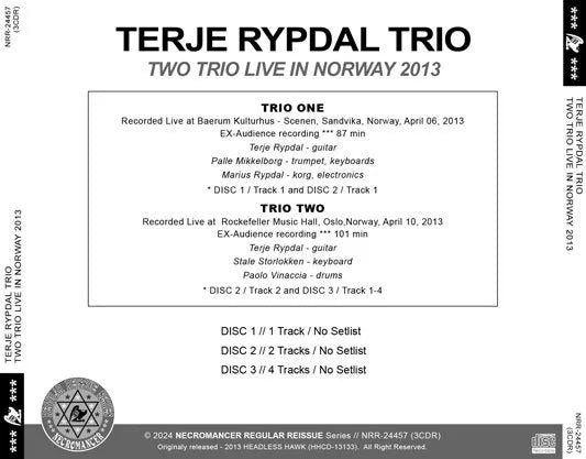 TERJE RYPDAL TRIO / TWO TRIO LIVE IN NORWAY 2013 (3CDR)