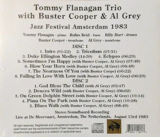 Tommy Flanagan Trio with Buster Cooper & Al Grey / Jazz Festival Amsterdam 1983 STEREO SOUNDBOARD (2CDR)