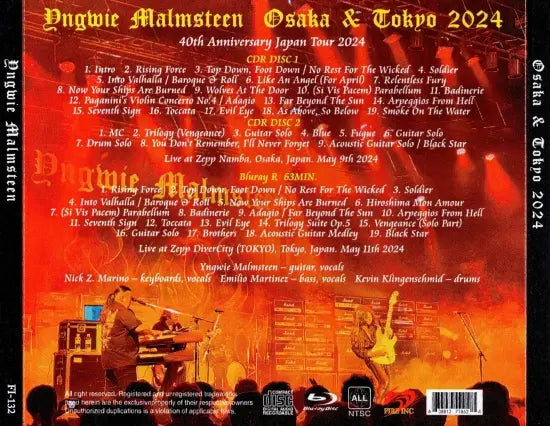 YNGWIE MALMSTEEN / OSAKA TOKYO 2024 (2CDR+1BDR)