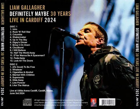 LIAM GALLAGHER / DEFINITELY MAYBE 30 YEARS LIVE IN CARDIFF 2024 (2CDR)