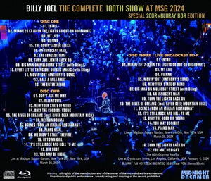 BILLY JOEL / THE COMPLETE 100TH SHOW AT MSG 2024 (2CDR+1BDR)