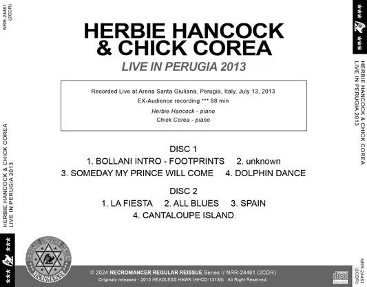 HERBIE HANCOCK & CHICK COREA / LIVE IN PERUGIA 2013 (2CDR)