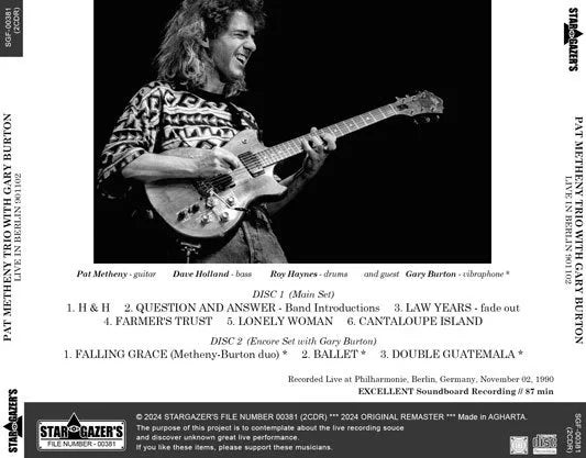 PAT METHENY TRIO WITH GARY BURTON / LIVE IN BERLIN 901102 (2CDR)