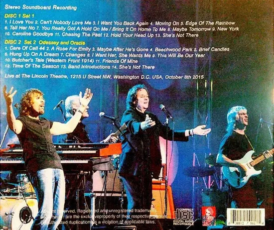 The Zombies feat. Rod Argent & Colin Blunstone / Live at The Lincoln Theatre 2015 STEREO SOUNDBOARD (2CDR)